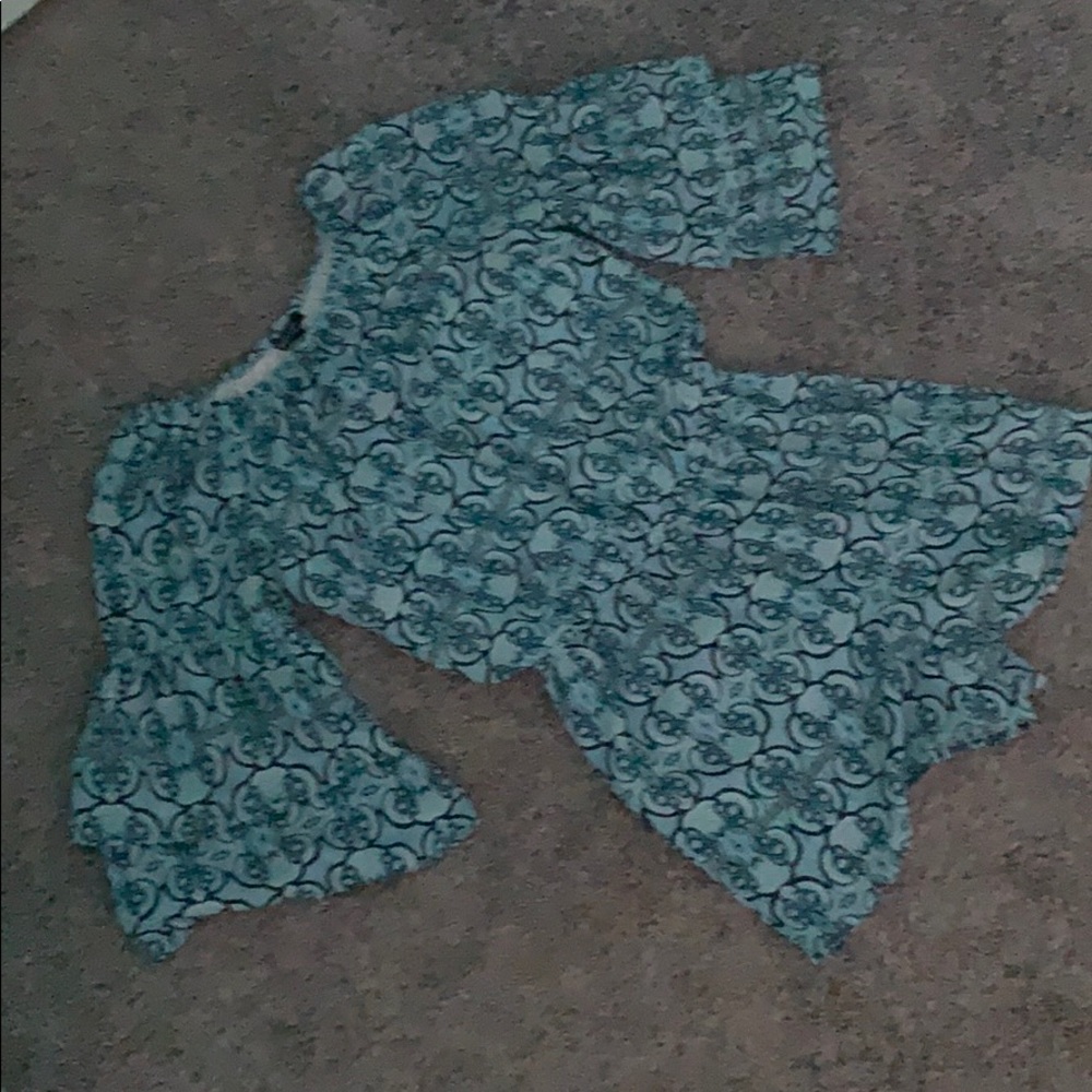 Youth blue off the shoulder romper